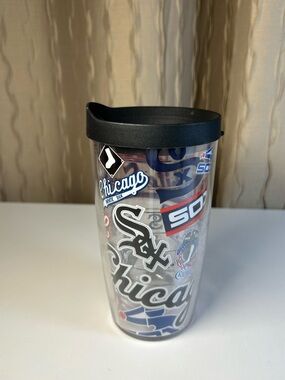 Chicago White Sox Retro Tervis Insulated Tumbler Black Lid Cup Hot Cold 16 oz
